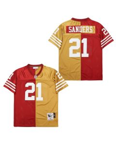 Deion Sanders 21 San Francisco 49ers Two-Toned Throwback Men Jersey – Yellow/Red