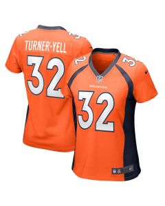 Delarrin Turner-Yell 32 Denver Broncos Women Game Jersey – Orange