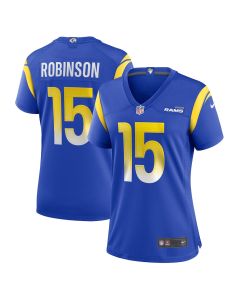 Demarcus Robinson 15 Los Angeles Rams Women’s Game Jersey – Royal
