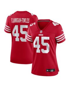 Demetrius Flannigan-Fowles 45 San Francisco 49ers Women’s Game Jersey – Scarlet