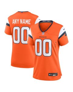 Denver Broncos Custom Game Women Jersey – Orange