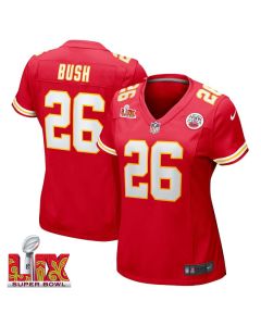 Deon Bush #26 Kansas City Chiefs Super Bowl LIX Women’s Jersey – Red