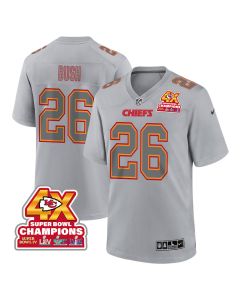 Deon Bush 26 Kansas City Chiefs Super Bowl LVIII Champions 4X Atmosphere Fashion Game Men Jersey – Gray