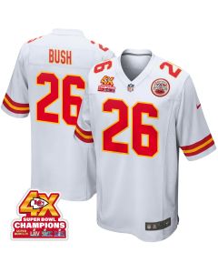 Deon Bush 26 Kansas City Chiefs Super Bowl LVIII Champions 4X Game Men Jersey – White