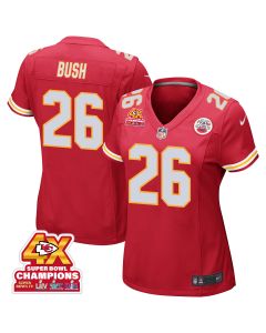 Deon Bush 26 Kansas City Chiefs Super Bowl LVIII Champions 4X Game Women Jersey – Red
