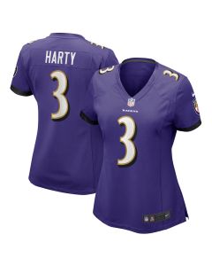 Deonte Harty 3 Baltimore Ravens Women’s Game Jersey – Purple