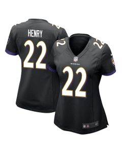 Derrick Henry 22 Baltimore Ravens Game Women Jersey – Black
