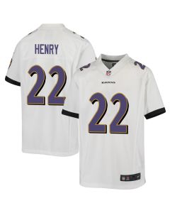 Derrick Henry 22 Baltimore Ravens Game YOUTH Jersey – White
