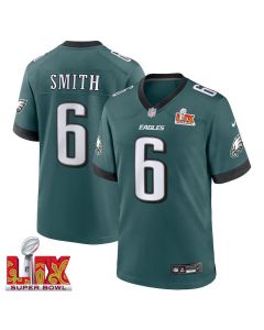 DeVonta Smith #6 Philadelphia Eagles Super Bowl LIX Jersey – Men’s – Midnight Green