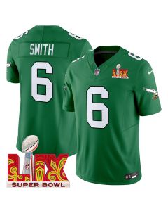 DeVonta Smith 6 Philadelphia Eagles Kelly Green Super Bowl Champions LIX Patch Vapor Limited Jersey – Kelly Green