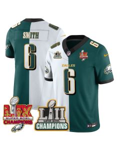 DeVonta Smith 6 Philadelphia Eagles LII-LIX Super Bowl Champions Vapor Limited Gold Jersey – Split