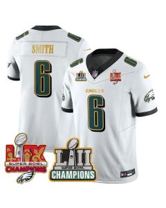 DeVonta Smith 6 Philadelphia Eagles LII-LIX Super Bowl Champions Vapor Limited Gold Jersey – White