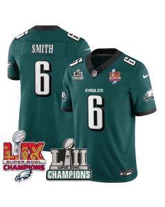 DeVonta Smith 6 Philadelphia Eagles LII-LIX Super Bowl Champions Vapor Limited Jersey – Midnight Green