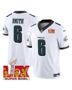 DeVonta Smith 6 Philadelphia Eagles Super Bowl Champions LIX Patch Vapor Limited Jersey – White