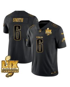 DeVonta Smith 6 Philadelphia Eagles Super Bowl LIX Champions Gold Vapor Limited Jersey – Black Gold