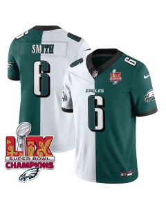 DeVonta Smith 6 Philadelphia Eagles Super Bowl LIX Champions Gold Vapor Limited Jersey – Split