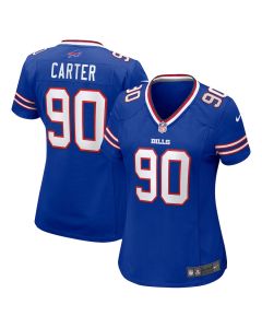 DeWayne Carter 90 Buffalo Bills Women’s Game Jersey – Royal