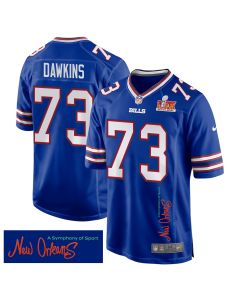 Dion Dawkins 73 Buffalo Bills Super Bowl LIX ‘New Orleans – A Symphony of Sport’ EMBROIDERED Game Men Jersey – Royal