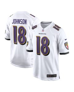Diontae Johnson 18 Baltimore Ravens Player Game Men Jersey – White