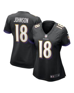 Diontae Johnson 18 Baltimore Ravens Women’s Alternate Player Game Jersey – Black
