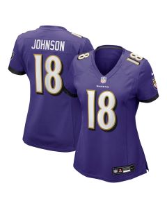 Diontae Johnson 18 Baltimore Ravens Women’s Player Game Jersey – Purple