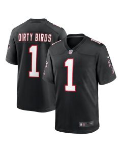 Dirty Birds 1 Atlanta Falcons Men Throwback Game Jersey – Black