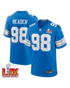 DJ Reader #98 Detroit Lions Super Bowl LIX Jersey – Men’s – Blue