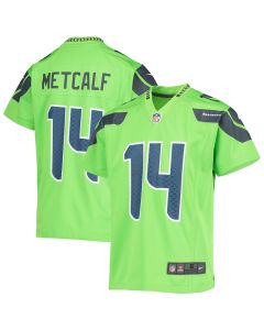 DK Metcalf 14 Seattle Seahawks YOUTH Game Jersey – Neon Green