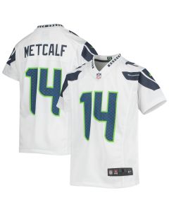 DK Metcalf 14 Seattle Seahawks YOUTH Game Jersey – White