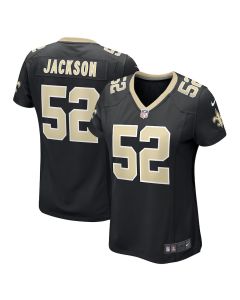 D’Marco Jackson 52 New Orleans Saints Women’s Game Jersey – Black
