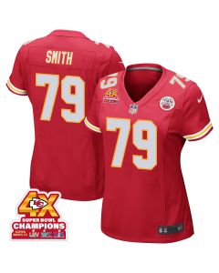Donovan Smith 79 Kansas City Chiefs Super Bowl LVIII Champions 4X Game Women Jersey – Red