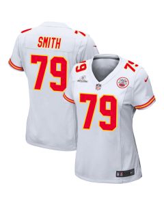 Donovan Smith 79 Kansas City Chiefs Super Bowl LVIII Patch Game Women Jersey – White