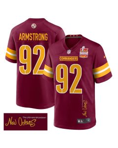 Dorance Armstrong 92 Washington Commanders Super Bowl LIX Champions Patch ‘New Orleans – The Ultimate Showdown’ EMBROIDERED Game Men Jersey – Burgundy
