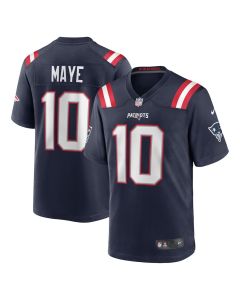 Drake Maye 10 New England Patriots 2024 NFL Draft First Round Pick Player Game Jersey – Navy