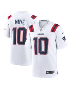 Drake Maye 10 New England Patriots 2024 NFL Draft First Round Pick Player Game Jersey – White