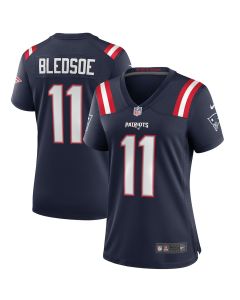 Drew Bledsoe 11 New England Patriots Women Game Retired Jersey – Navy