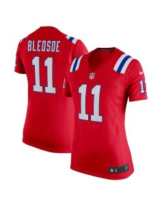 Drew Bledsoe 11 New England Patriots Women Retired Game Jersey – Red