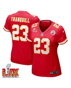 Drue Tranquill #23 Kansas City Chiefs Super Bowl LIX Women’s Jersey – Red