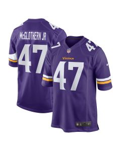 Dwight McGlothern Jr. 47 Minnesota Vikings Game Men Jersey – Purple