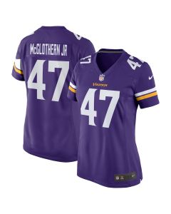 Dwight McGlothern Jr. 47 Minnesota Vikings Women’s Game Jersey – Purple