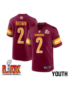 Dyami Brown #2 Washington Commanders Super Bowl LIX Youth Jersey – Burgundy