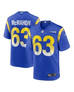 Dylan McMahon 63 Los Angeles Rams Team Game Men Jersey – Royal