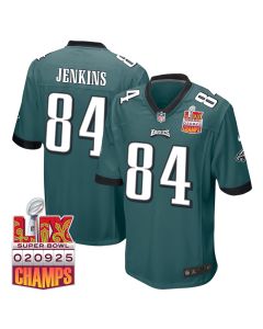 E.J. Jenkins 84 Philadelphia Eagles Super Bowl LIX Champions Patch Game Men Jersey – Midnight Green