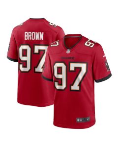 Earnest Brown IV 97 Tampa Bay Buccaneers Game Men Jersey – Red