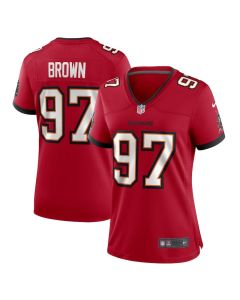Earnest Brown IV 97 Tampa Bay Buccaneers Women’s Game Jersey – Red
