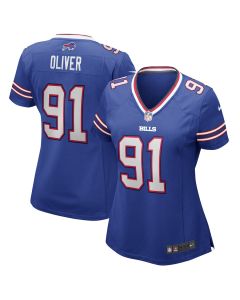 Ed Oliver 91 Buffalo Bills Women Game Jersey – Royal