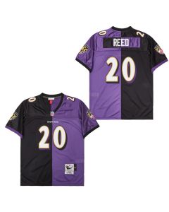 Ed Reed 20 Baltimore Ravens Two-Toned Throwback Men Jersey – Purple/Black
