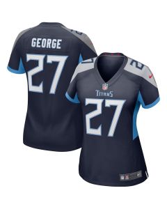 Eddie George 27 Tennessee Titans Women Game Retired Jersey – Navy