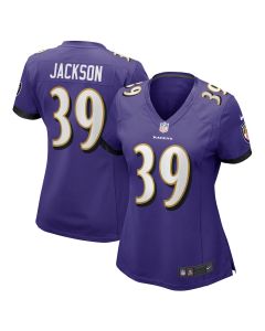 Eddie Jackson 39 Baltimore Ravens Women’s Game Jersey – Purple
