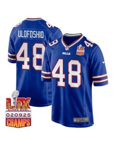 Edefuan Ulofoshio 48 Buffalo Bills Super Bowl LIX Champions Patch Game Men Jersey – Royal